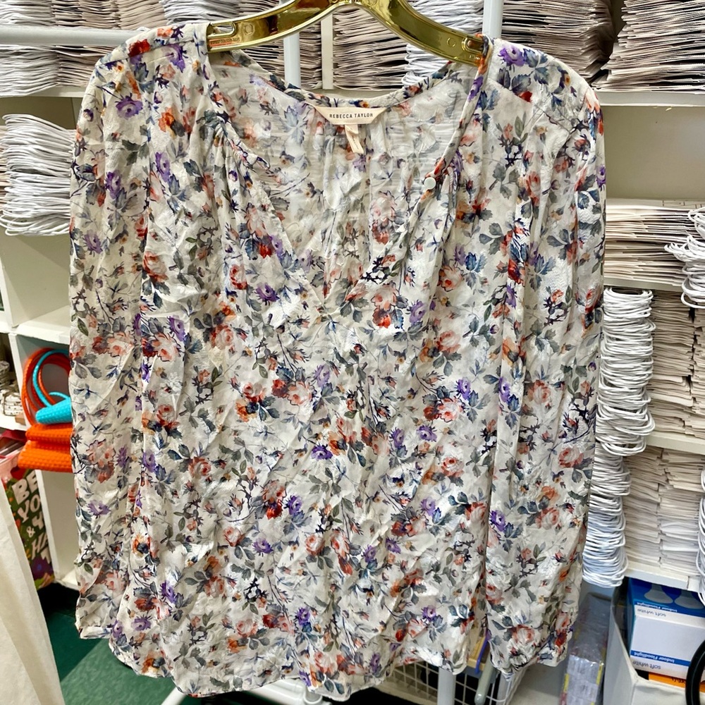 Rebecca Taylor Floral Blouse Size 6